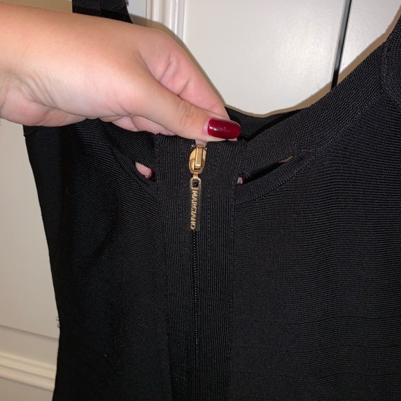 Marciano Black Bandage Dress Gold Buckle Straps - Picture 6 of 9